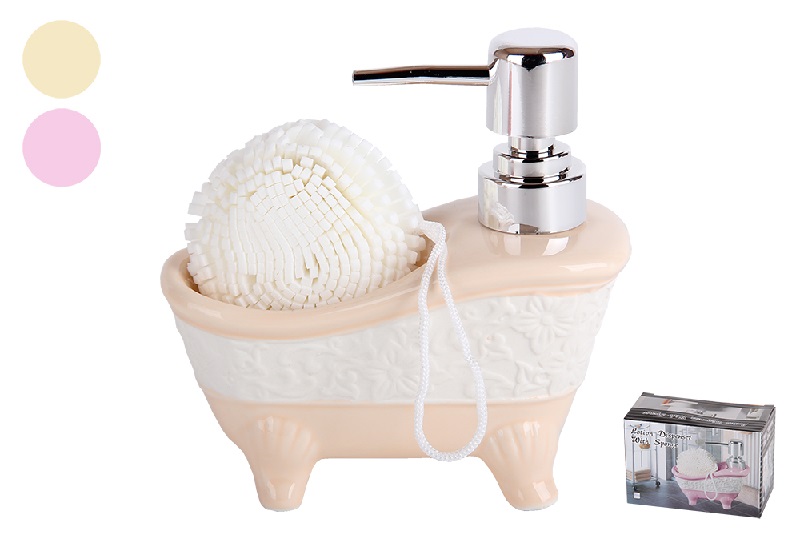 Дозатор для жидкого мыла+губка Ванна керамика
