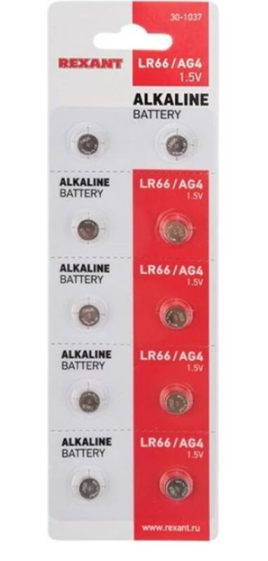 Батарейка AG4/ LR626/ G4/ 177/ GP77A/ 377 Rexant (1шт)