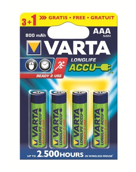 Аккумулятор VARTA 800мАч AAA R2U (4шт)