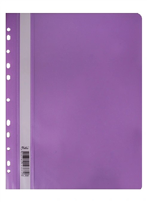 Папка-скоросшиватель А4 ХАТБЕР, пластиковая, фиолетовая, с перфорацией 140/180 мкм