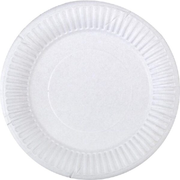 Тарелка Бумажная круглая Белая d 180 мм