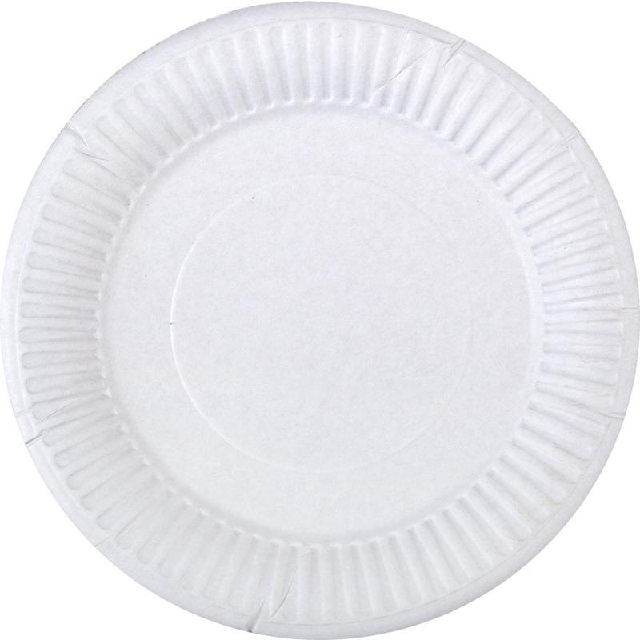 Тарелка Бумажная круглая Белая d 180 мм