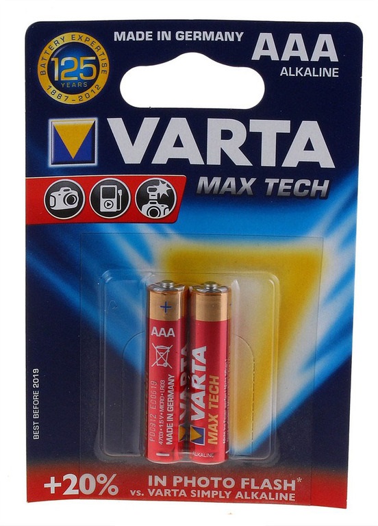 Батарейка VARTA LR03 MAX TECH (AAA, 2 шт)