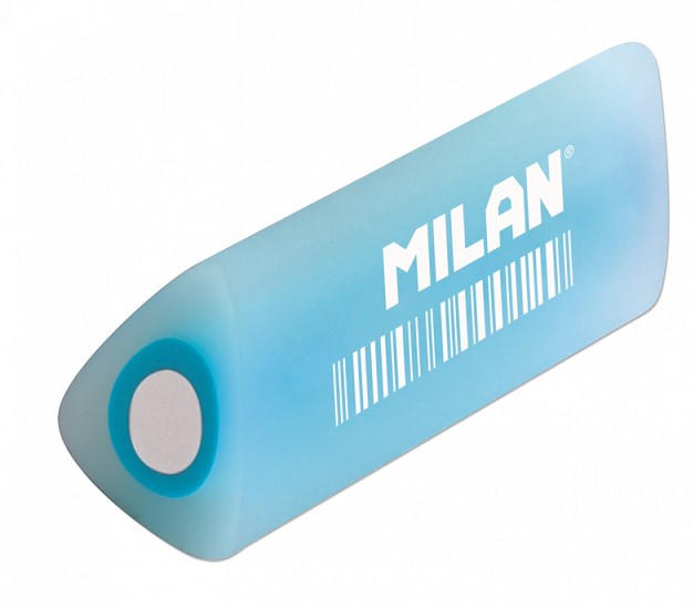 Ластик MILAN PPMF30 (треугольный, полупрозрачный, голубой)
