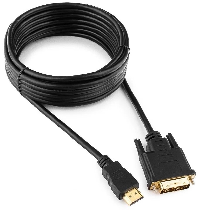 Кабель HDMI to DVI Cablexpert (4.5м, 19M/19M, single link, черный, позол.разъемы, экран)