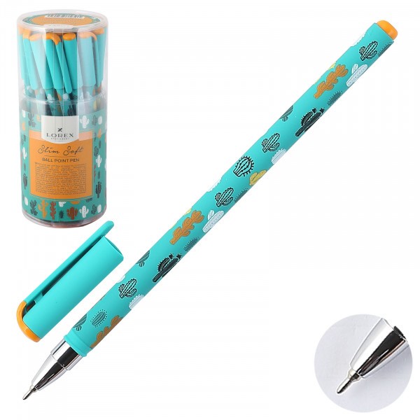 Ручка шариковая LOREX COLOR EXPLOSION.CACTUS 0.5мм, синяя