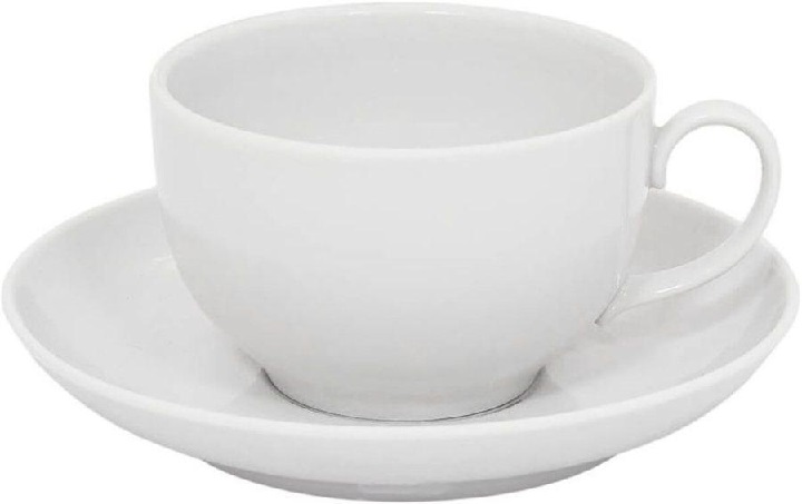 Чашка чайная с блюдцем 210 мл Янтарь Белая