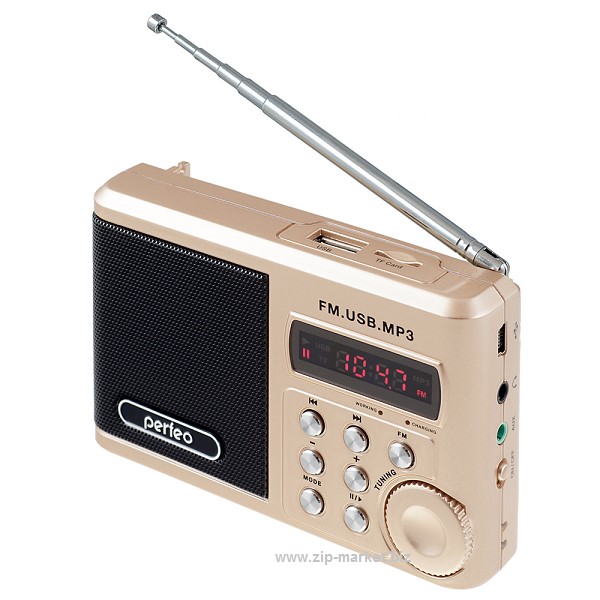 Радиоприемник Perfeo Sound Ranger FM, MP3, USB/TF,USB (gold)