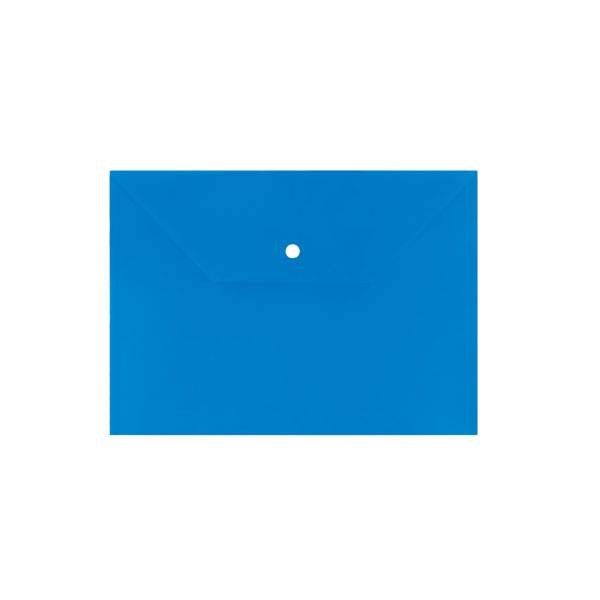 Папка-конверт на кнопке А5 ХАТБЕР 180мкм, пластиковая, синяя