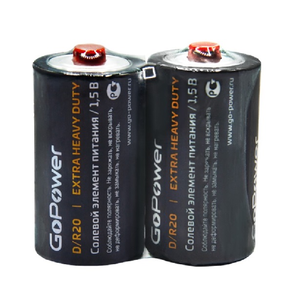 Батарейка LR20 D GoPower солевая (2шт)
