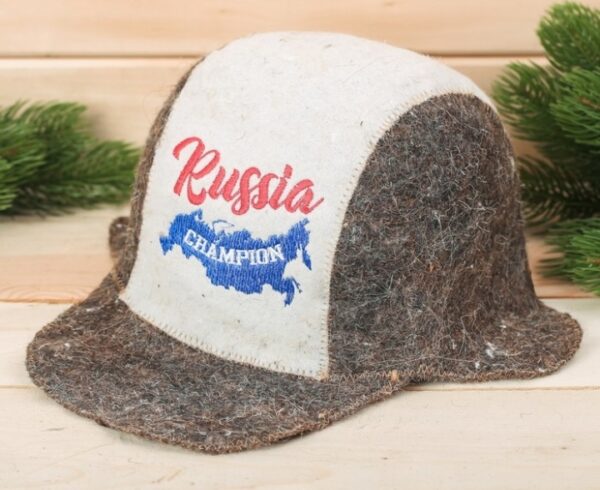 Шапка банная кепка "Russia Champion"