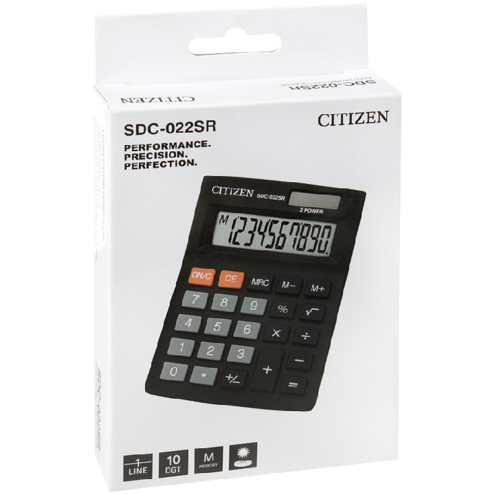 Калькулятор Citizen SDC-022SR 10-разр. (черный)