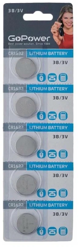 Батарейка CR1632 Lithium (1шт) GoPower