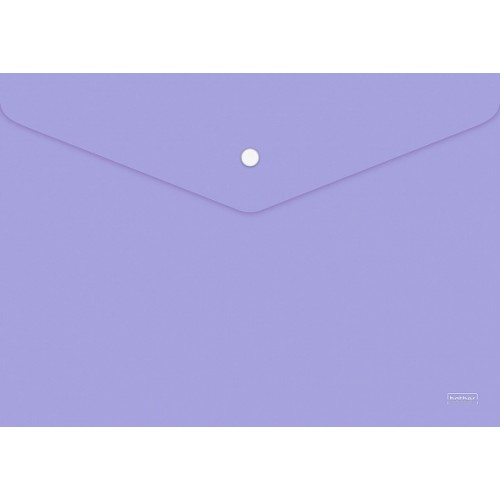 Папка-конверт на кнопке А4 ХАТБЕР 180мкм, пластиковая, NEWtone PASTEL Лаванда