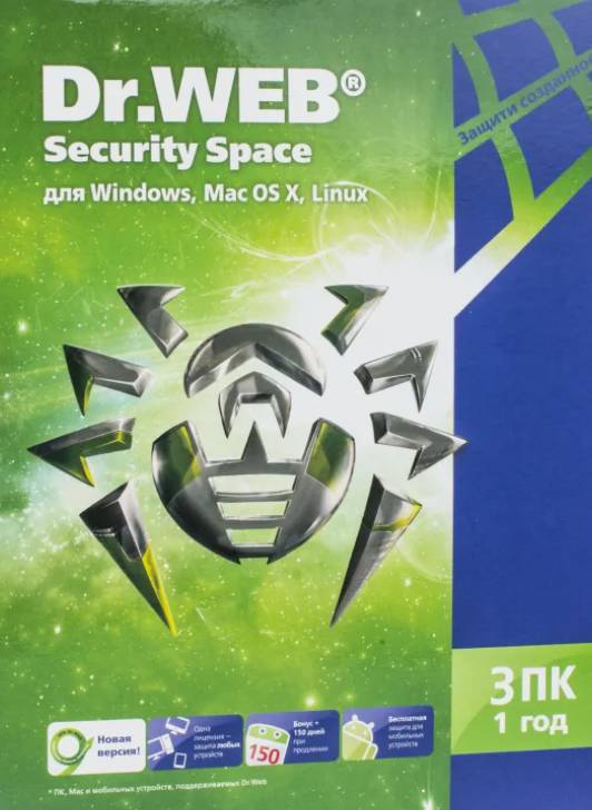 Антивирусная программа DR.WEB Security Space 2 ПК/1 год (BHW-B-12M-2-A3)
