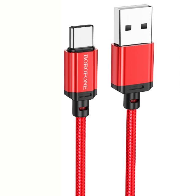 Кабель USB 2.0 to Type-C Borofone BX87, нейлон, красный, 1м