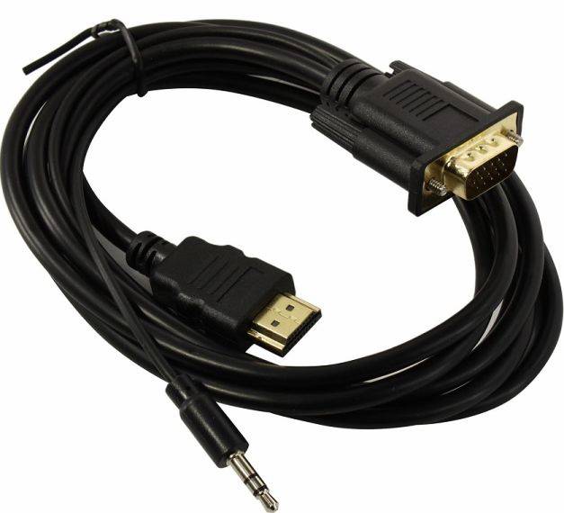 Кабель HDMI to VGA (EX-HDMIM-VGAM-3.5JackS-1.8) ExeGate, 1.8м