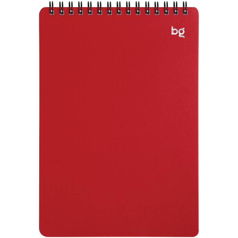 Блокнот А5 BG 60л. на гребне Base", красная пластиковая обложка, тиснение фольгой