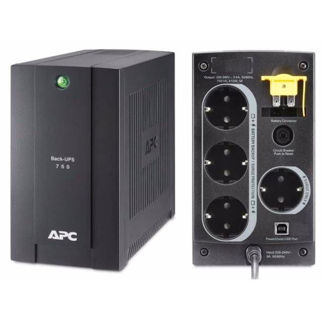 ИБП APC Back-UPS 750 ВА/415 Вт, 4*Schuko (Euro), AVR, USB