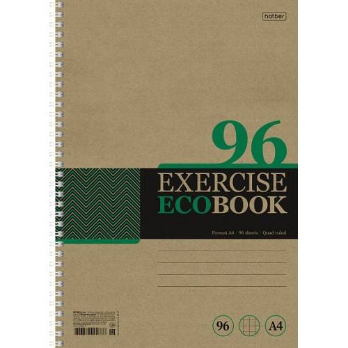 Тетрадь А4 96 л. клетка ХАТБЕР "ЭКОБУК КРАФТ" на гребне