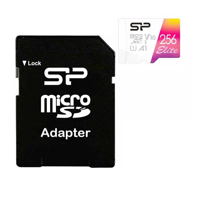 Карта памяти microSDXC 256Gb Silicon Power Elite A1 microSDXC UHS-I U3 + SD адаптер